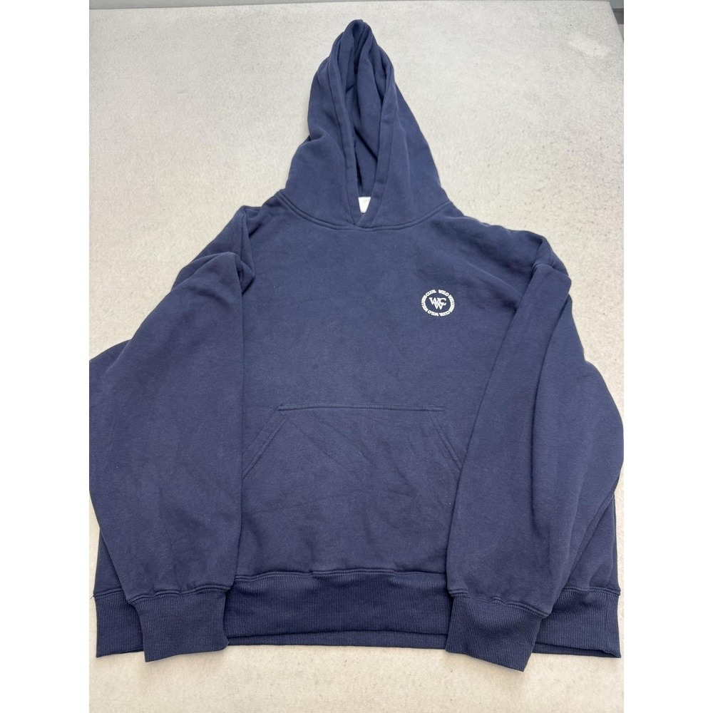 Wilo The Label Hoodie Womens Medium Blue Wilo Wellness Club Graphic Fleece